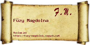 Füzy Magdolna névjegykártya